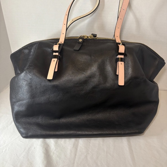 Kate Spade New York Waverly St. Drew Satchel 12x18" Black bag w/ White/Pink - Picture 4 of 14